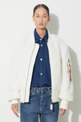 Alpha Industries bomber dzseki Ma-1 Teddy női, bézs, átmeneti, oversize - bézs S