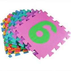 Covor din spuma tip puzzle, antiderapant, termoizolant, pentru copii, joc educativ cu cifre, 10 piese, 29 x 29 x 0.8 cm dimensiune piesa (NBN000G165)