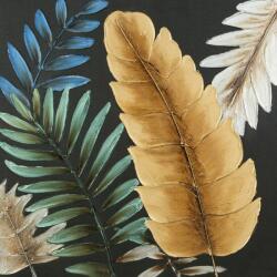 Eurofirany Növényi motívumot ábrázoló kézzel festett falikép 585a Fekete/sárga 60x60 cm