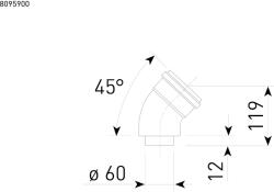  Sime könyök 60/100 45 fok koaxiális Uniqa Revolution (08095900)