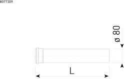  Sime toldócső 80mm L=1000mm Alu Uniqa Revolution (08077309)