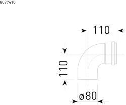  Sime könyök 80mm 90° Alu Uniqa Revolution (08077410)