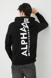 Alpha Industries felső fekete, férfi, nyomott mintás, kapucnis - fekete M - answear - 29 990 Ft