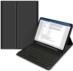 Tech-Protect Apple iPad Air 4 (2020)/iPad Air 5 (2022) 10.9 tablet tok (Smart Case) on/off funkcióval, Apple Pencil tartóval, billentyűzettel - Tech-Protect - black (ECO csomagolás) - bluedigital