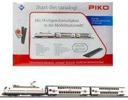 PIKO Piko: Vasútmodell kezdőkészlet, BR 146 TRAXX villanymozdony emeletes személykocsikkal, ágyazatos sínnel (57134) - ejatekok