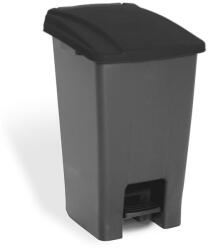 PLANET Szelektív hulladékgyűjtő konténer, műanyag, pedálos, antracit/fekete, 70L (ALUP228F)