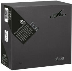 INFIBRA Szalvéta 38x38cm fekete 2 réteg 40 lap/csomag (ALI0464)