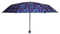  Umbrela mini manuala, perletti, dots - stripes - albastru-cerculete (UMBBASIC12272-BDO)