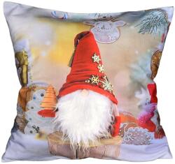 4-Home Față de pernă de Crăciun Pitic în 3D roșu, 40 x 40 cm Lenjerie de pat