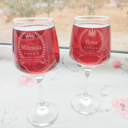 MaliShop Set 2 pahare personalizate de vin, 300 ml (PP110PVC) Pahar