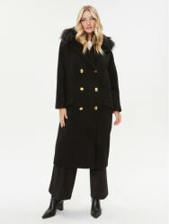 Elisabetta Franchi Gyapjú kabát CP-44D-36E2-008339 Fekete Regular Fit (CP-44D-36E2-008339)