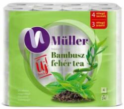 Müller Toalettpapír 4 rétegű kistekercses 100% cellulóz 24 tekercs/csomag Bambusz Müller fehér tea (42604) - best-toner