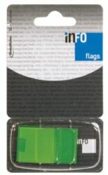 Info notes Jelölőcímke 25x43mm, 50lap, műanyag, Info Notes Info Flags zöld (7727-99) - best-toner