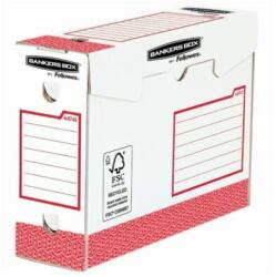 Fellowes Archiváló doboz Extra erős, A4+, 100mm, Fellowes® Bankers Box Basic, 20 db/csomag, piros/fehér (4474102) - best-toner