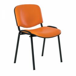  ISO bőr konferencia szék - fekete lábak, narancssárga