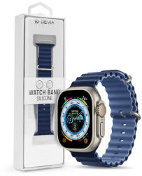 Apple Watch szilikon sport szíj - Deluxe Series Sport6 Silicone Two-tone Watch Band - 42/44/45/49 mm - kék