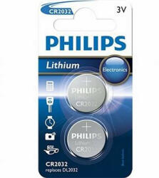 Philips Baterii Philips CR2032 - 2 buc (CR2032P2/01B) Baterii de unica folosinta