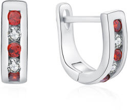 MOISS Elegáns ezüst fülbevaló csillogó színtiszta és piros cirkónium kövekkel E0000177 - vivantis