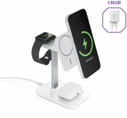 Spello by Epico 3in1 Vezeték nélküli MagSafe töltőállomás, fehér