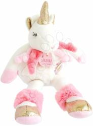 Doudou Unicorn de pluș Unicorn Lucie la Licorne Doudou et Compagnie auriu-roz 22 cm în ambalaj cadou de la 0 luni (DC3313)
