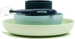Nattou étkészlet szilikon 4 részes pohárral zöld-kék - fashionforyou
