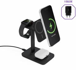 Spello by Epico 3in1 Vezeték nélküli MagSafe töltőállomás, fekete