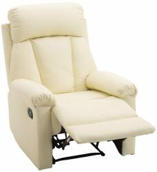 HOMCOM ergonomikus fotel, lábtartó, öko bőr, 80 × 97 × 107 cm, krém