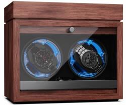 Klarstein Brienz 2, cutie de întors ceasuri, 2 ceasuri, 4 moduri, aspect de lemn, lumină interioară albastră, compartiment pentru bijuterii (WW3-UhreTa2Brien) (WW3-UhreTa2Brien) - klarstein
