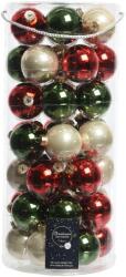 Decoris 49 darabos karácsonyi gömb készlet, üveg, 6 cm, piros/zöld