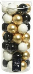Decoris 49 darabos karácsonyi gömb készlet, üveg, 6 cm, fehér/arany
