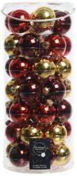 Decoris 49 darabos karácsonyi gömb készlet, üveg, 6 cm, arany/piros