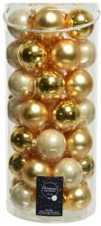 Decoris 49 db-os karácsonyi gömb készlet, üveg, 6 cm, arany/gyöngy, arany/gyöngy
