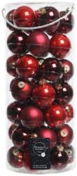 Decoris 49 darabos karácsonyi gömb készlet, üveg, 6 cm, piros
