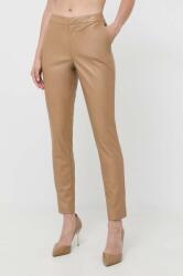 Twinset pantaloni femei, culoarea bej, mulata, high waist 9BYX-SPD0HC_80X
