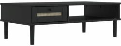 vidaXL SENJA fekete rattanhatású tömör fa dohányzóasztal 100x55x33 cm 358048