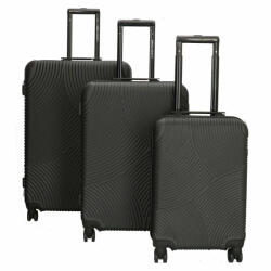 Enrico Benetti Louisville fekete 4 kerekű 3 részes bőrönd szett (39040001-03)