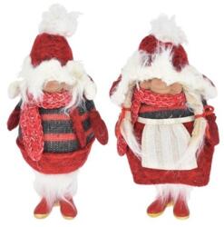  Dekoráció gyerek fiú, lány sapkában textil 15x9x25 piros, fehér 2 féle 1db (ME21236-10(X))