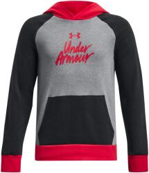 Under Armour Gyerek funkcionális cipzár nélküli pulcsi Under Armour RIVAL FLEECE SCRIPT CB HD K fekete 1379795-001 - YM