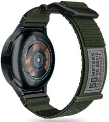 Samsung Galaxy Watch 4 / 5 / 5 Pro / 6 (40 / 44 / 45mm) / Watch 4 Classic / 6 Classic (42 / 43 / 46mm), textíl pótszíj, nylon, állítható, TP Scout, sötétzöld - tok-shop