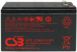 CSB-Battery 12360 6 F2F1 12V 7, 1Ah 12V 360W zárt ólomsavas akkumulátor (CSB-12360-6-F2F1)