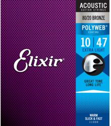 Elixir 80/20 Bronze PolyWeb 10-47(11000) Extra Light akusztikus húrkészlet