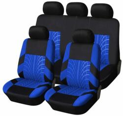 Ro Group Set Huse Scaune Auto pentru Citroen C6 - RoGroup Mesh, cu fermoare pentru bancheta rabatabila, 9 Bucati, culoare negru si albastru