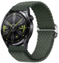 BSTRAP Elastic Nylon szíj Huawei Watch GT/GT2 46mm, olive green (SSG025C0412)