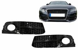  AUDI A4 B8 8K 2007-2011 lakkozott fekete méhsejtes-rácsos ködlámpa keret - betét RS4 stílusban