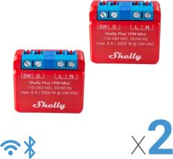 Shelly PLUS 1PM MINI Wi-Fi + Bluetooth okosrelé, áramfogyasztás-méréssel 2db (3800235265666)