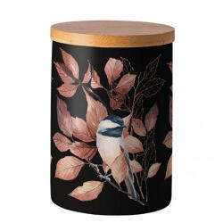 Ambiente Lovely chickadee black porcelán konyhai tároló 13, 5x10cm