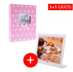 Gedeon Akció 1+1: Gyermek fotóalbum 10x15/304 MIRACLE rózsaszín + Akril fotókeret 13x9cm széles