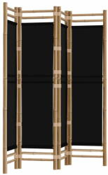 vidaXL 4 paneles összecsukható bambusz és vászon térelválasztó 160 cm 350628