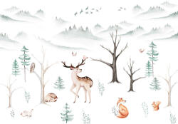 Consalnet Állatok és az erdő gyerek mintás poszter, fotótapéta, Vlies (520 x 318 cm) (C1-14768VEXXXXXL)