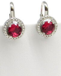 Silver ANASZTÁZIA ezüst fülbevaló - 16 mm (pink) (2023112310)